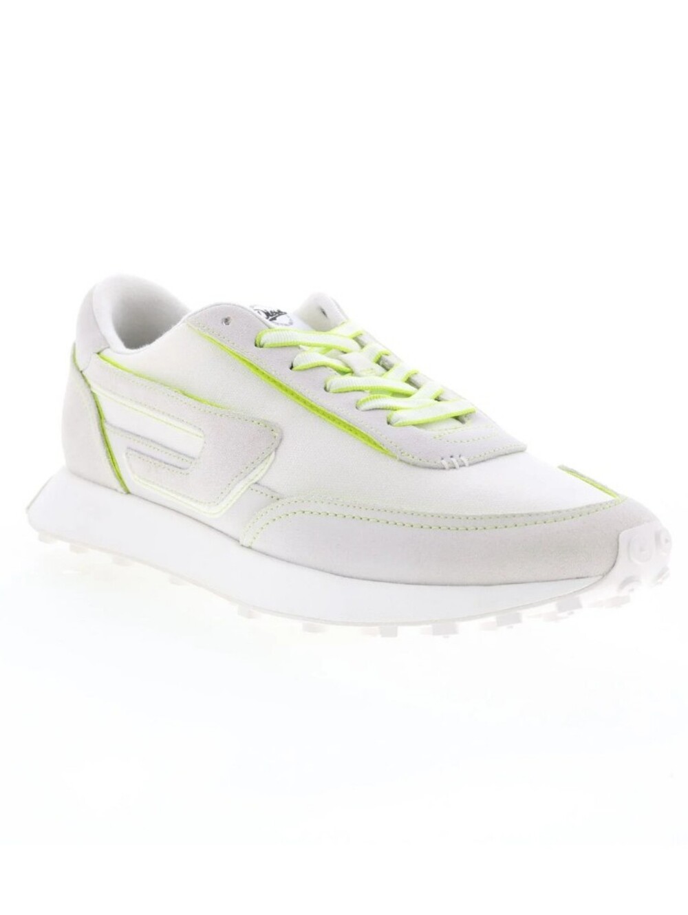 Diesel S-Racer LC X Sneakers, White And Lime Green, Size 12, New In Box